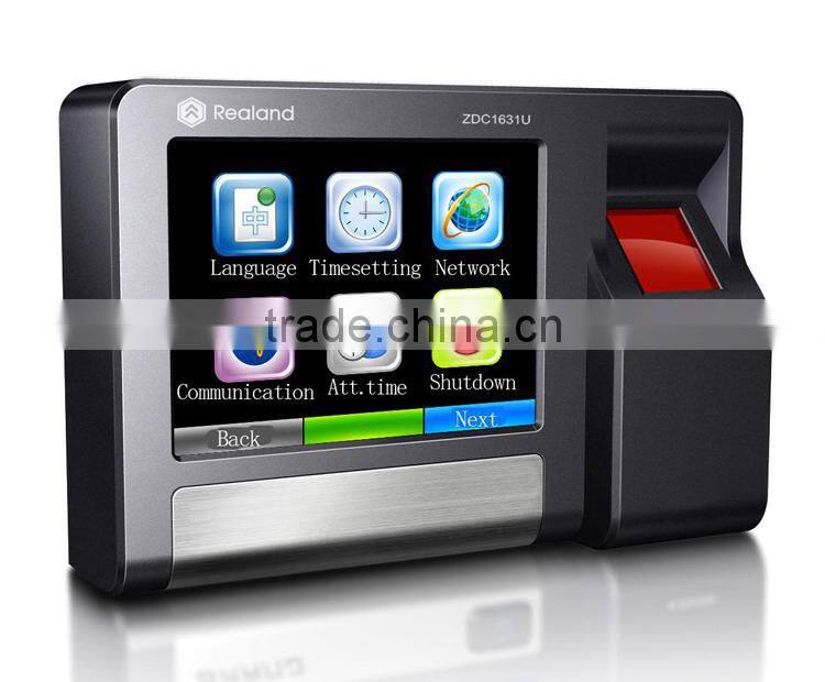 3.5'' TFT Touch screen TCP/IP, RS485, Wiegand26/34 in/out biometric fingerprint time attendance machine