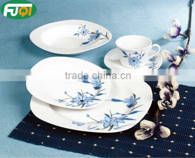 Elegent flower design porcelain dinnerware crockery items 20pcs or 30pcs fine cemaic dinnerware fqr002