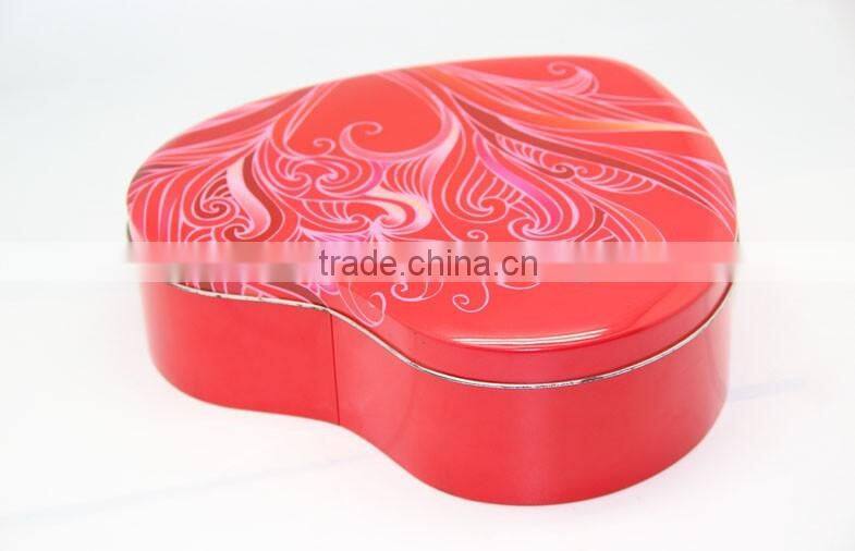Heart Shape Chocolate Biscuits Packaging Tin Can For House Food Container