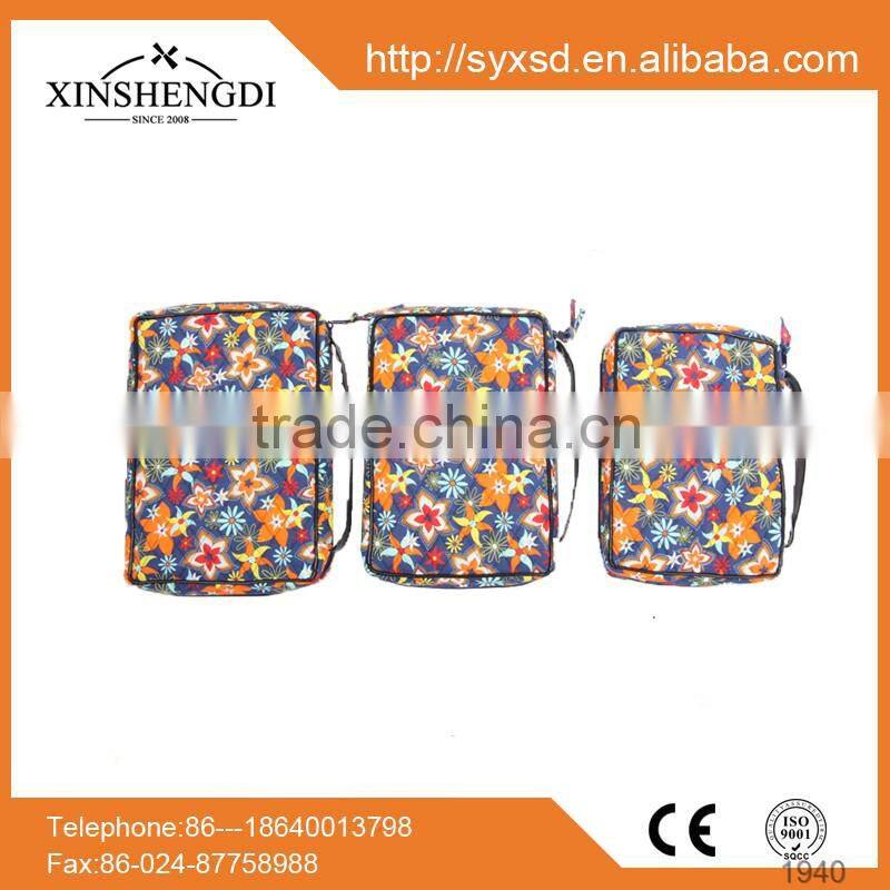 wholesale 2016 newest dersign colorful floral quilted cotton bible cover bags,have three sizes