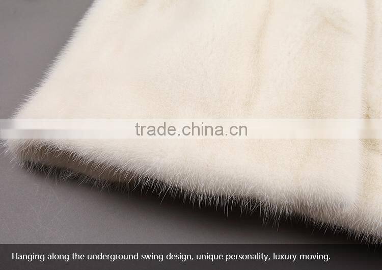 Factory diectly sale white mink fur coat wholesale