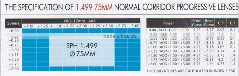 optical progressive lenses
