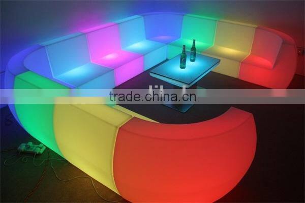 Remote Control rgb 16 Color Changing Illuminated Nightclub LED Plastic Sofa