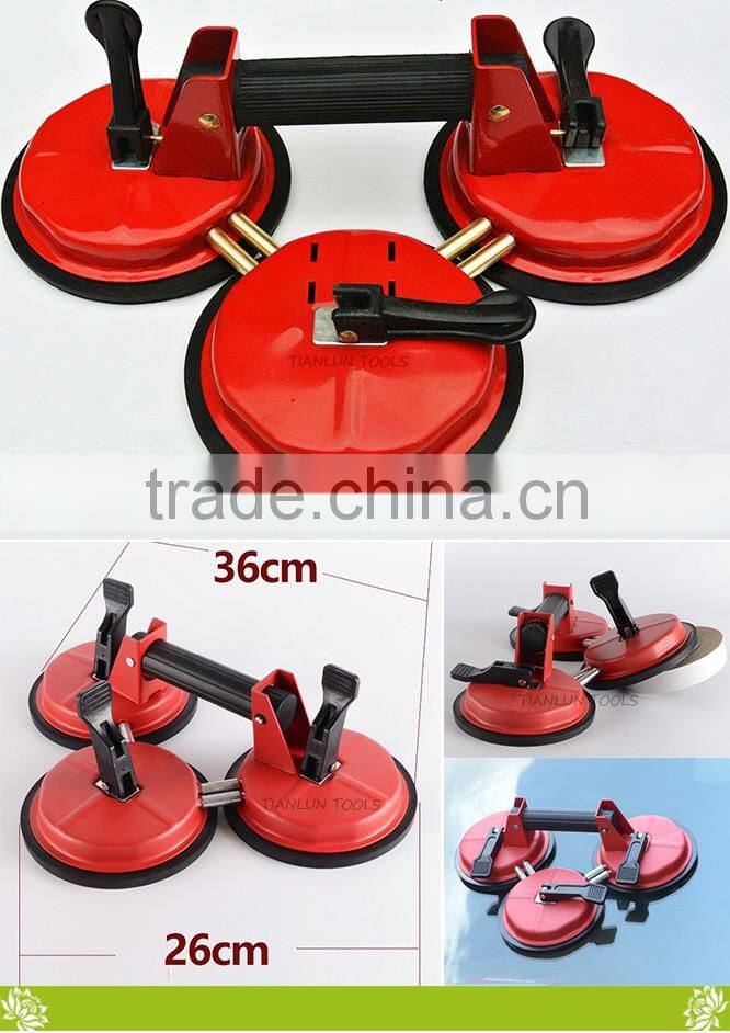 Foldable 3 cups suction cup panel sucker,Three head aluminium glass suction cup lifter,3 claw glass suction plates
