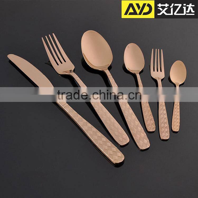 gold plated stainless steel spoon set , spoon set