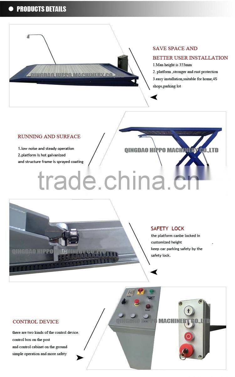 underground parking lift for car parking garage