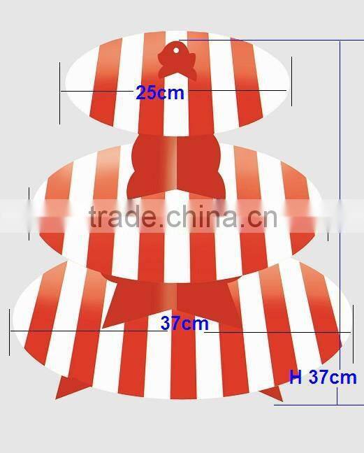 3 Tier Round Cake Cupcake Stand Cake Stand Green with Gold Line Birthday Wedding Party Display