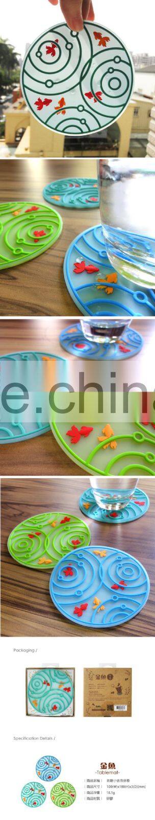 Goldfish Coasters, cup coaster, silicone Coaster,custom silicone drink coasters