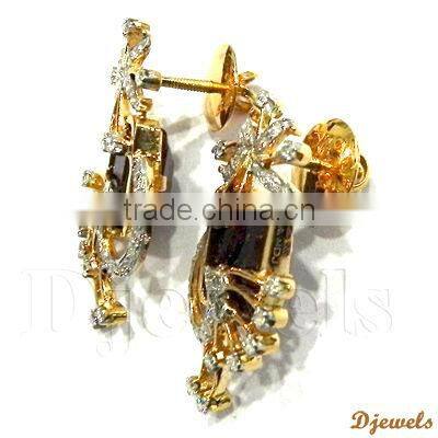 Diamond Earrings, Diamond Gold Earrings, Bridal Jewelry