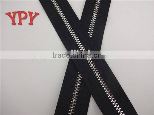 3# Silver Y Teeth Long Chain Metal Zipper with Factory Price