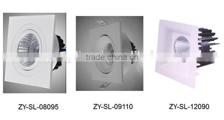 7w cob led down light recessed ceiling light / Led square downlight for 95mm hole cut out / Home decoration ceiling lamps