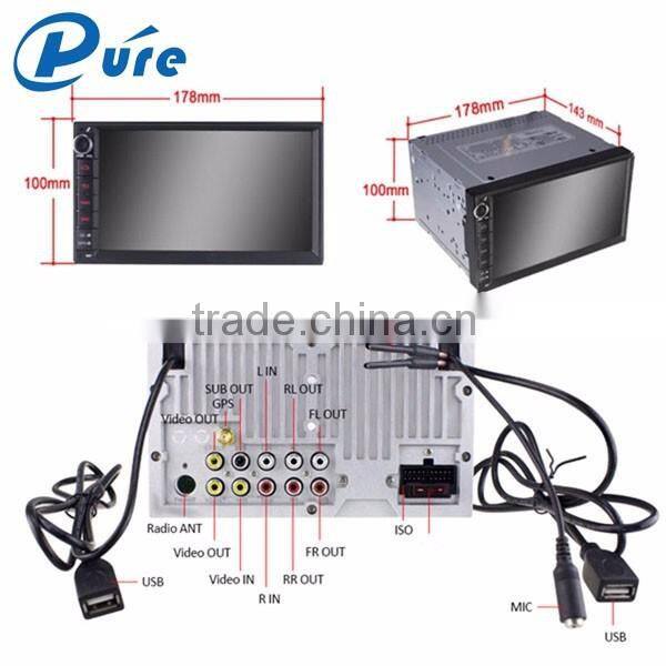 2 Din 7 inch android car dvd player with Bluetooth 3G GPS Wifi Radio