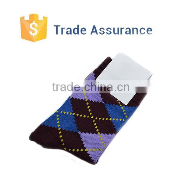 Custom Sock With Logo Men Business Argyle Sock Casual Ankle Dress Socks