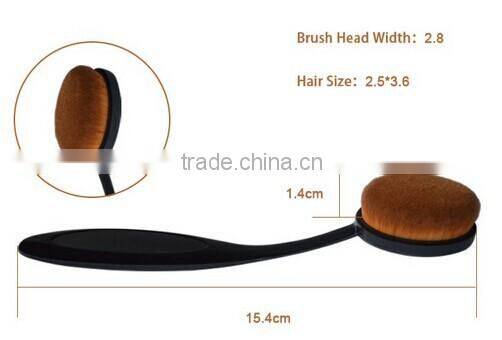 Popular private 10pcs toothbrush makeup brush use Face Brush Oval Puff Brush