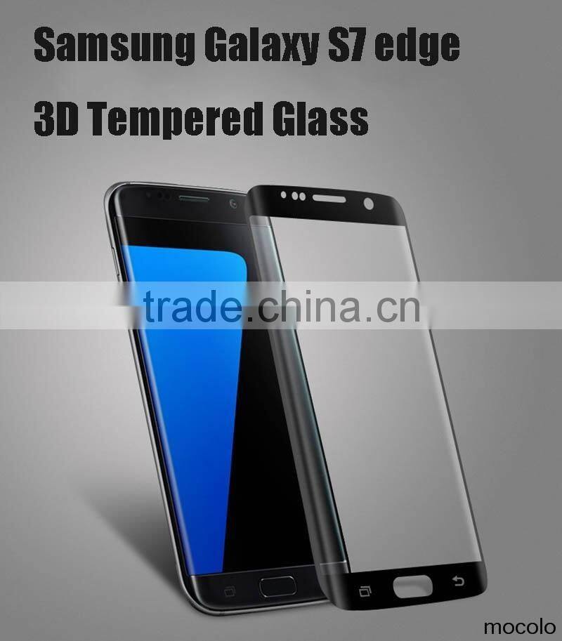 9H 0.2MM 3D Curved Full Coverage Tempered Glass Screen Protector For Galaxy S7 Edge G9350 Glass Silk print Glass Thermal Bending