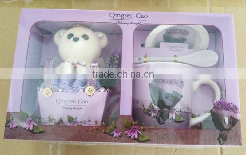 2016 wholesale creative ceramic coffee cup/mug suit coffee cup gift packing for coffee