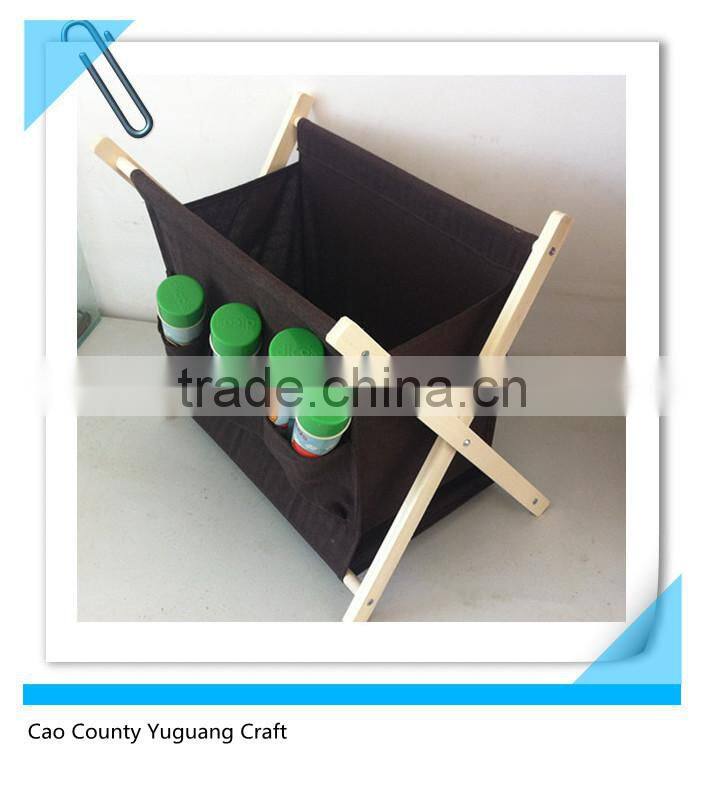 High Quality Grey X Wood Folding Magazine Rack