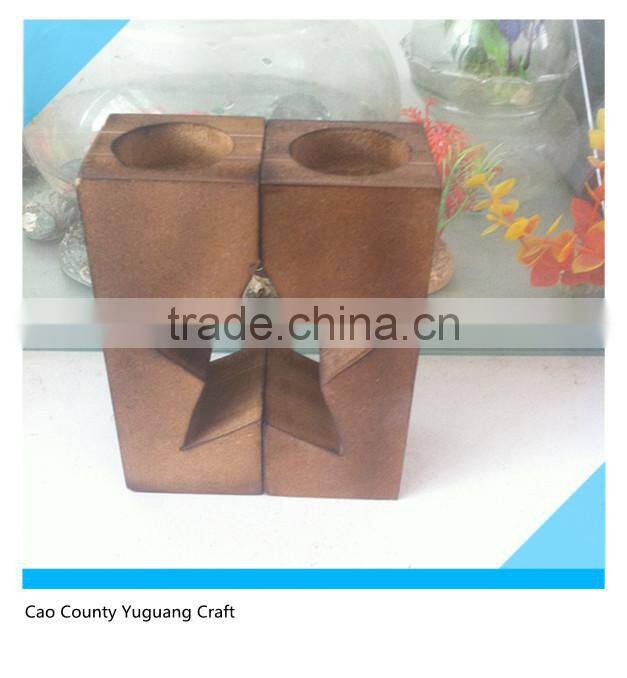 Yuguang Factory custom home decorative wooden candle holders for wedding candle holders FSC