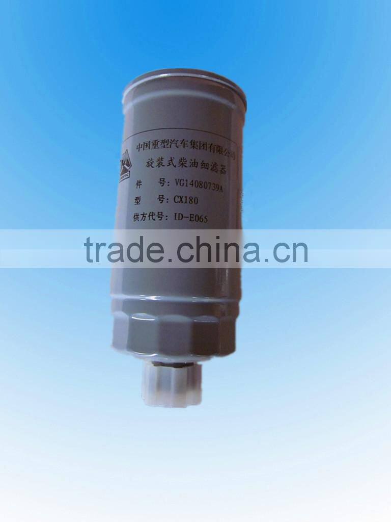 fuel filter for HOWO CNHTC truck, filter element 614080739A, truck parts
