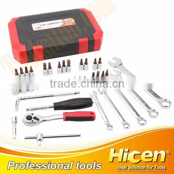 40pcs Spanners Bits and 1/4" Sockets Set