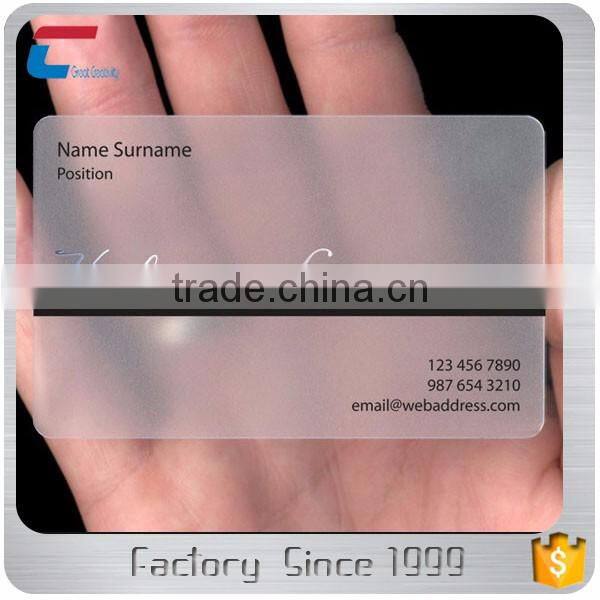 CR80 Standard Size Card Offset Printing Clear Transparent Business Plastic PVC Cards
