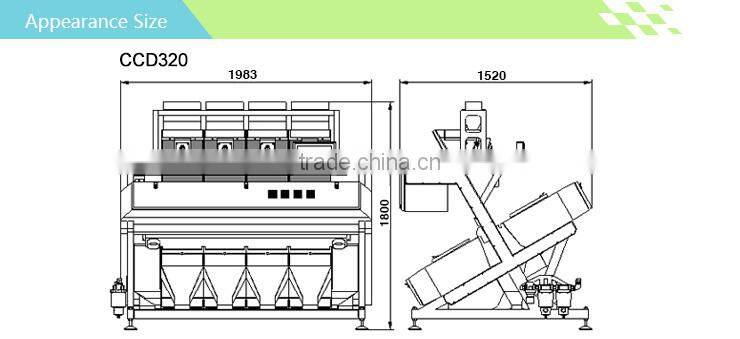 2014 machine made in china ccd rice color sorting machine, rice processing mill machine