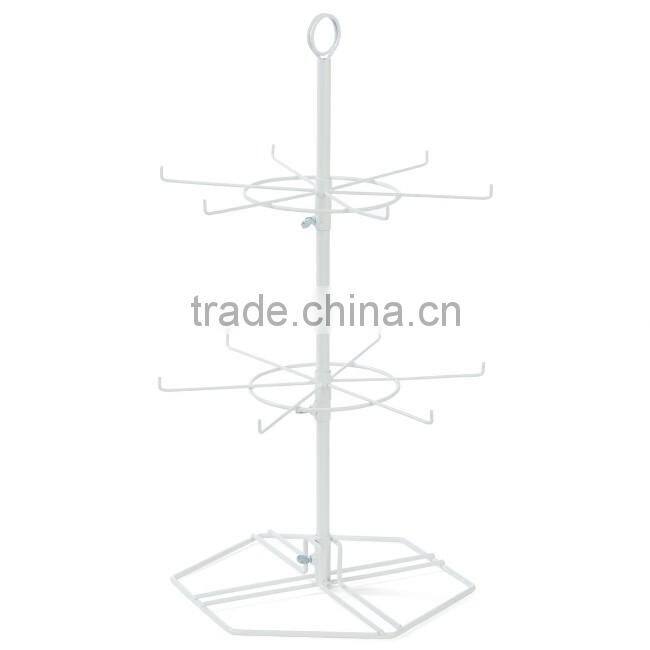 2 Tiers 12 Hooks Counter Spinner Rack