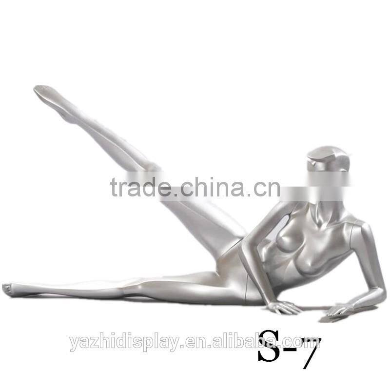 New arrival silver yoga sports female mannequin for display
