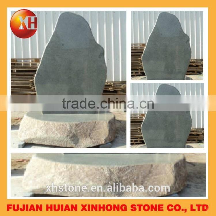 polish on front and back Japanese qingstone monument with stage