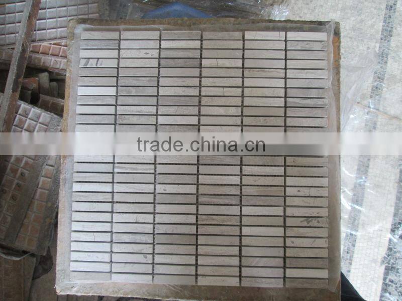 China White Wooden marble Mosaic Tile
