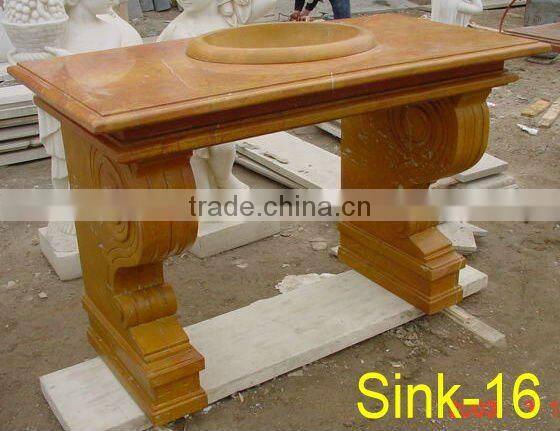 Western Style White Marble Basin with Cherub Statue