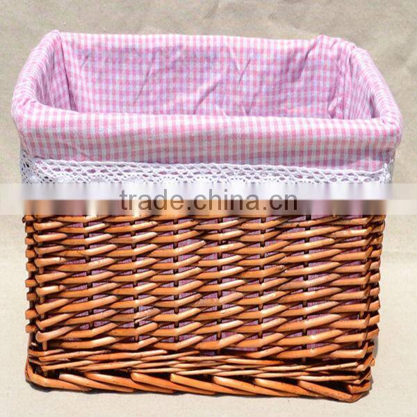 High quality storage basket with liner,wicker storage basket with liner wholesale