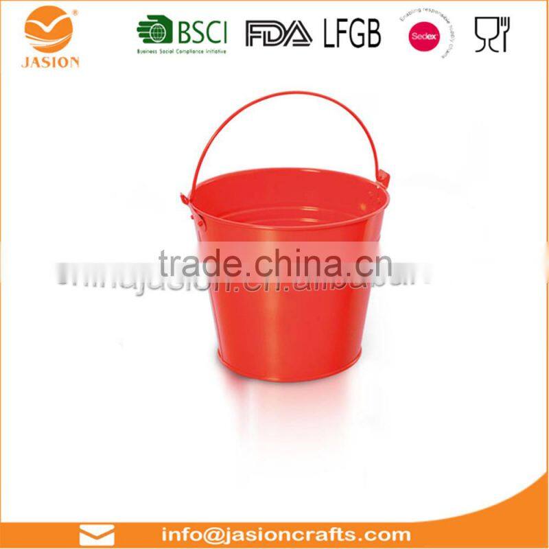 Galvanised Steel Serving Bucket Red 9L - ASH Bucket for Cutlery, Condiments or Serving Food