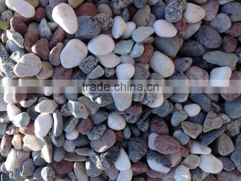 mixed color flat pebble river stone, natural pebble stone