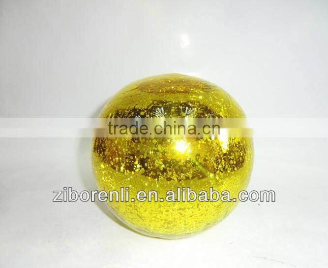 Party Decoration Hanging Yellow Sparkling Glass Polished Hollow Glass Ball