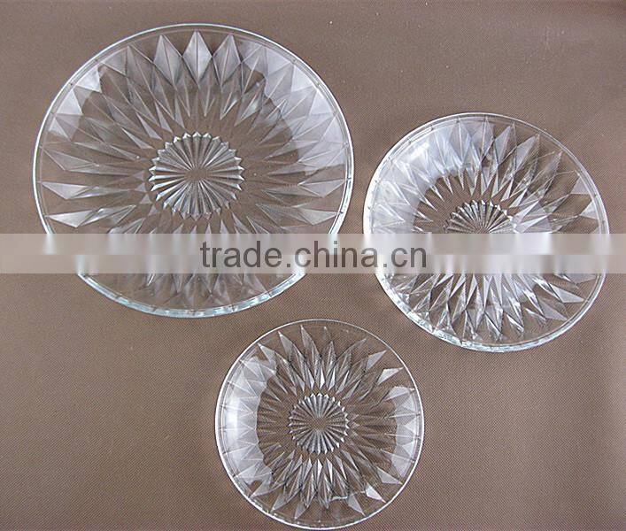 round clear bread glass plate , dessert plate , fruit dish