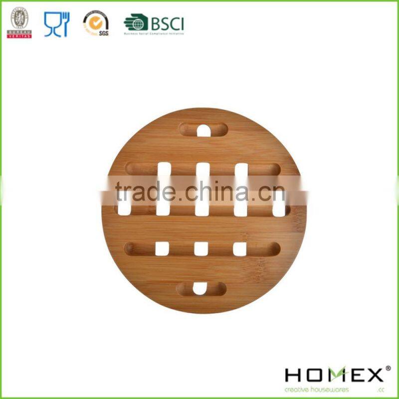 Round Bamboo Trivet and Coaster/Bamboo Kitchenware/Homex_FSC/BSCI Factory