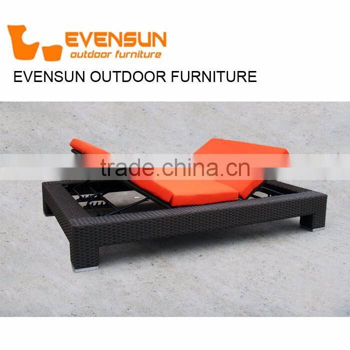 China evensun outdoor furniture factory rattan wicker teak modern sun lounge