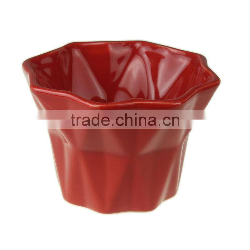 4.5"diamond shape customized stoneware popcorn bowl