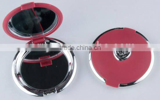 Plastic Round folding double sided mirror pocket mirror makeup mirror