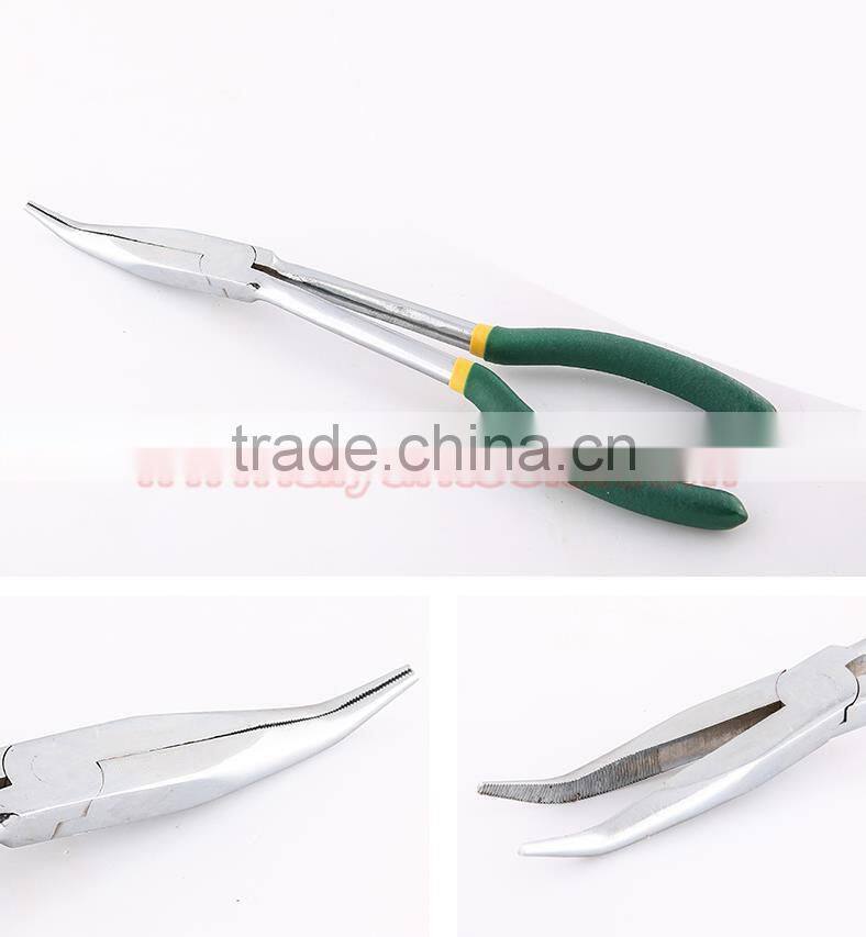 11" 280mm Auto Pliers Carry Pouch Auto Pliers Long Reach 45-Degree Bent Long Nose Pliers