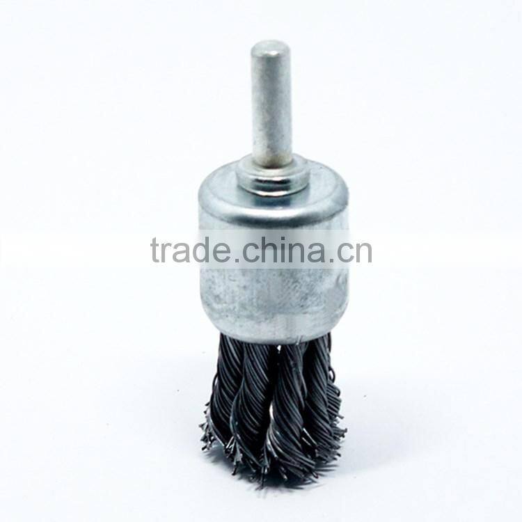 SWB-112 Shaft-mounted twisted knot brush steel wire end brush with shank for drill