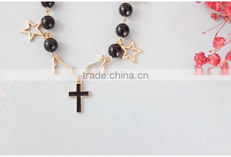 angel wing planet cross star charms bracelet pearl bead linked bracelet