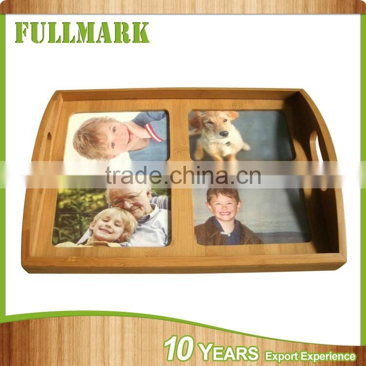 Eco friendly and delicate cheap wood photo serving tray