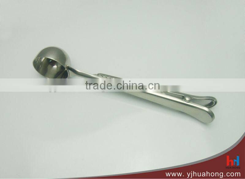 New Design Stainless Steel Coffee Measuring Spoon With Sealing Clip(HMT-23A)