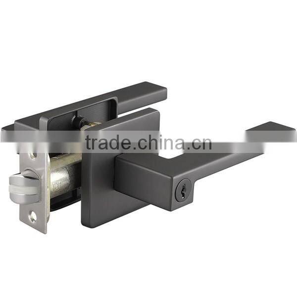 round stainless steel square lever handle door lock for hotel and home