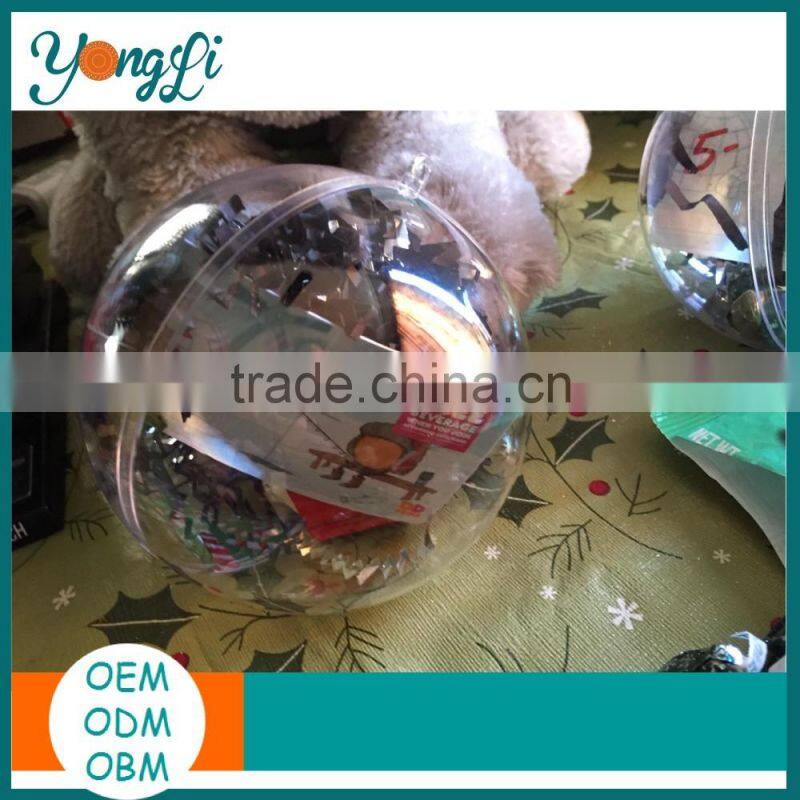 Decorative Transparent Plastic Christmas Baubles
