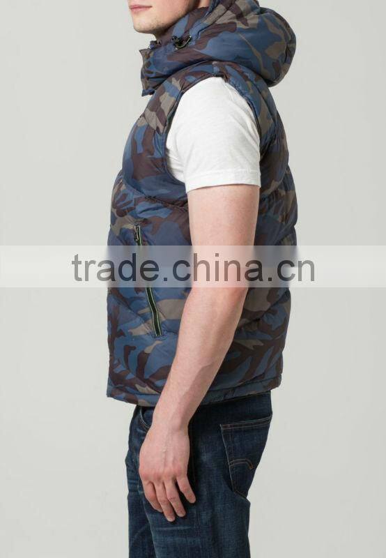 ALIKE 2014 new design men's camo cotton fill waistcaot /camo waistcoat