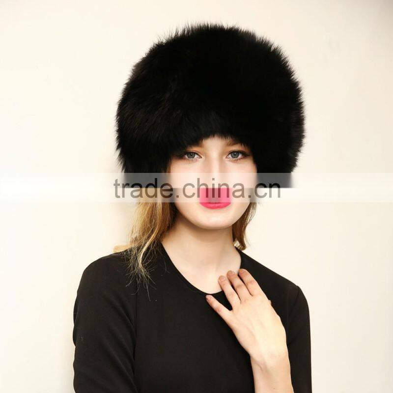 wholesale 2016 latest design hat and cap high grade woman faux fur leather Russia hat