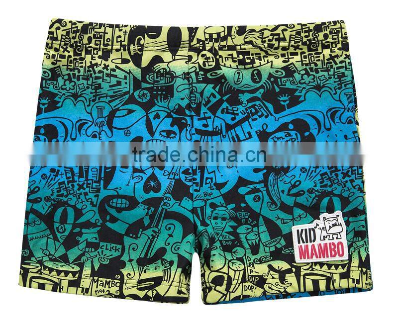 OEM Customized funny fashion 100% polyester spandex boys swim Shorts